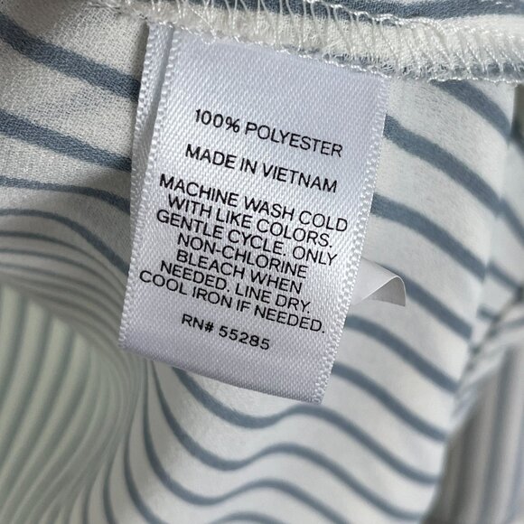 Express Womens Small Striped Button Up Blouse Roll Tab Sleeves Shirt Top - Picture 4 of 8